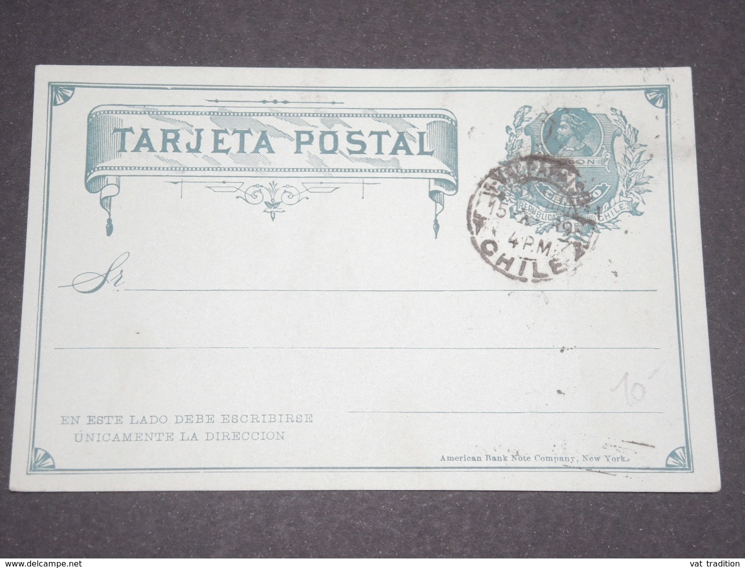 CHILI - Entier Postal Repiquage Commerciale Au Verso De Valparaiso  - L 12715 - Chili