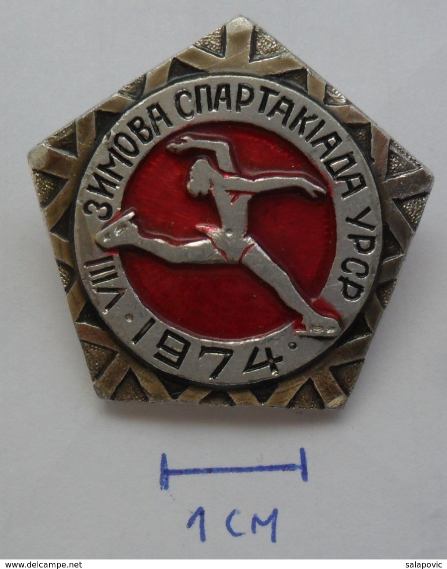 USSR Figure Skating - Soviet Sport SPARTAKIADA 1974  PINS BADGES PLAS - Skating (Figure)