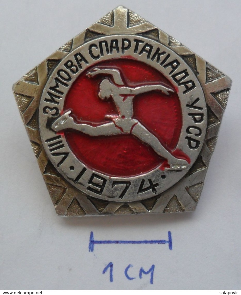 USSR Figure Skating, Racing Skates - Soviet Sport SPARTAKIADA 1974  PINS BADGES PLAS - Skating (Figure)