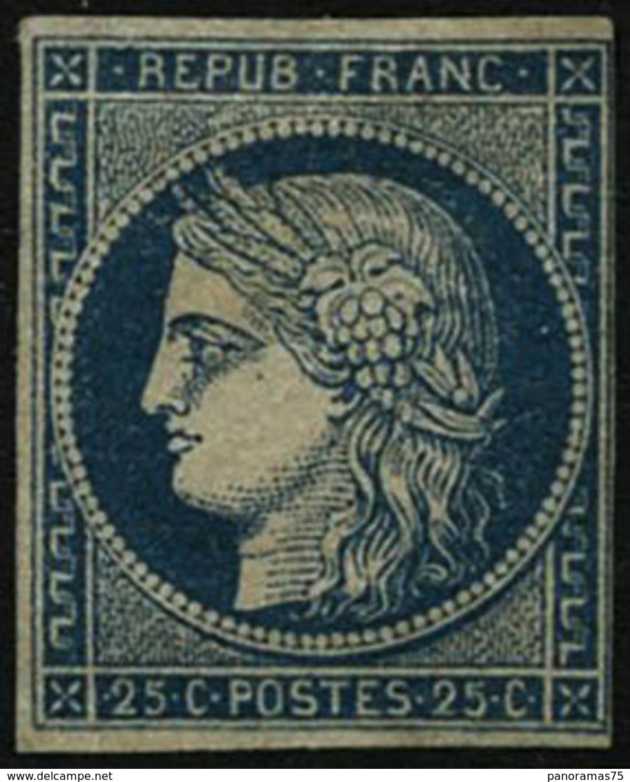 (*) N°4 25c Bleu, Neuf Sans Gomme, Petite Marge à Droite - B - Other & Unclassified