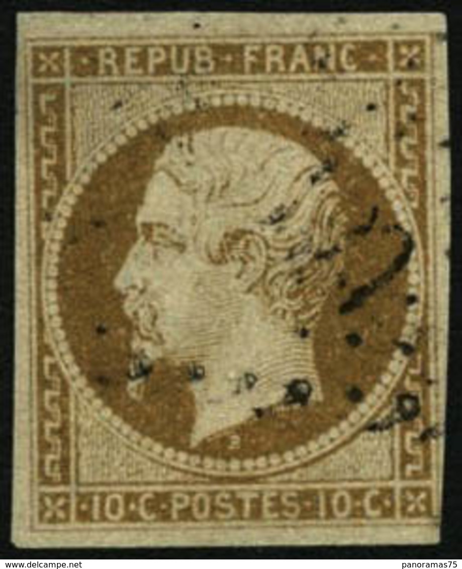 Oblit. N°9 10c Bistre - B - 1852 Luigi-Napoleone