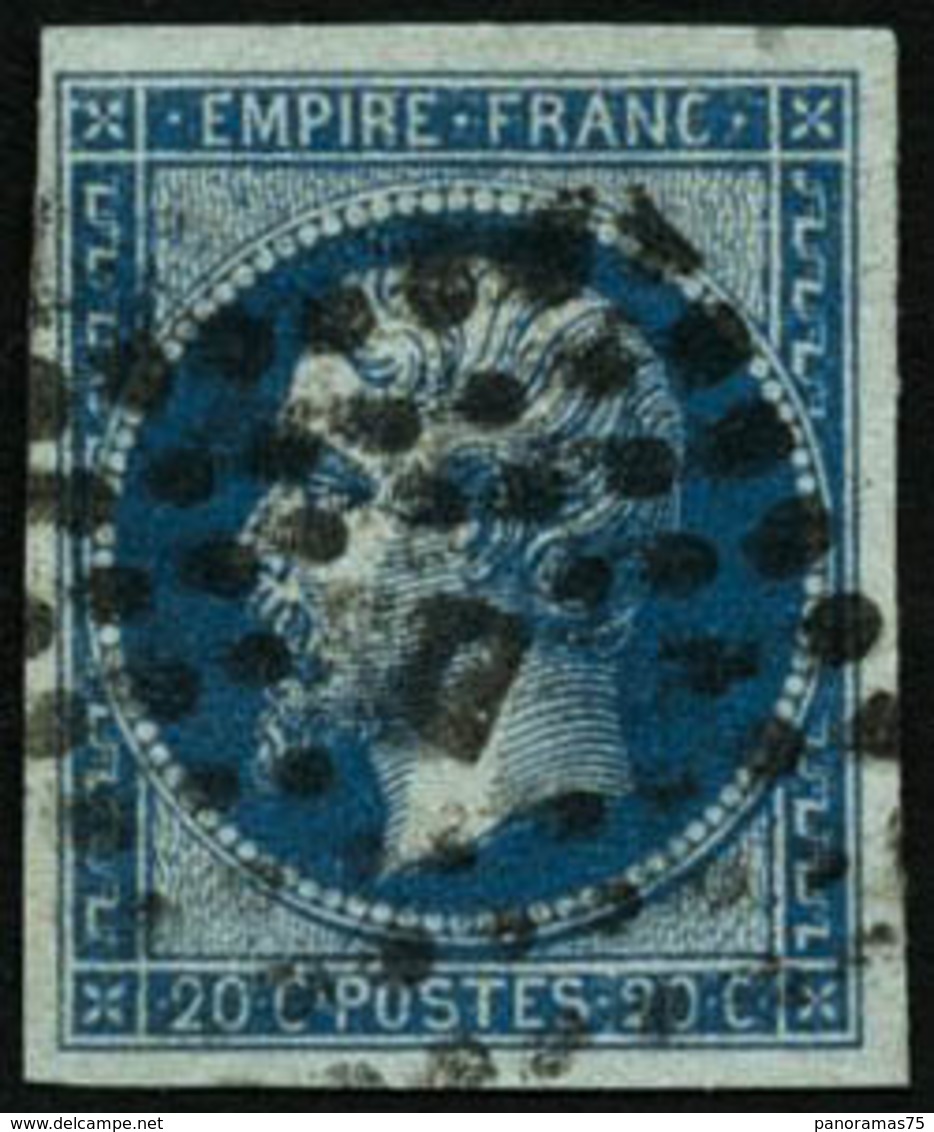 Oblit. N°14Ad 20c Bleu S/vert, Type I - TB - 1853-1860 Napoléon III