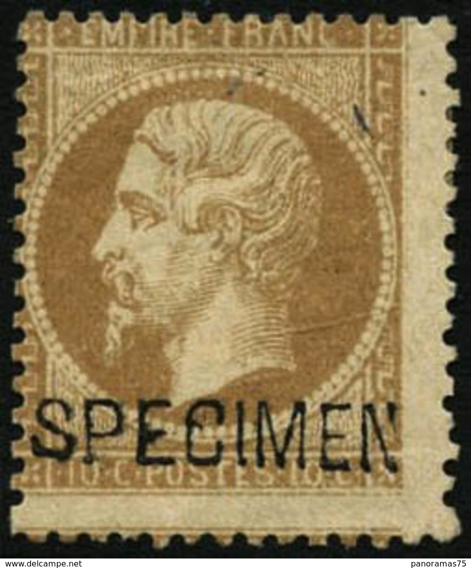 * N°21c 10c Bistre, Surchargé Spécimen - B - 1862 Napoleon III