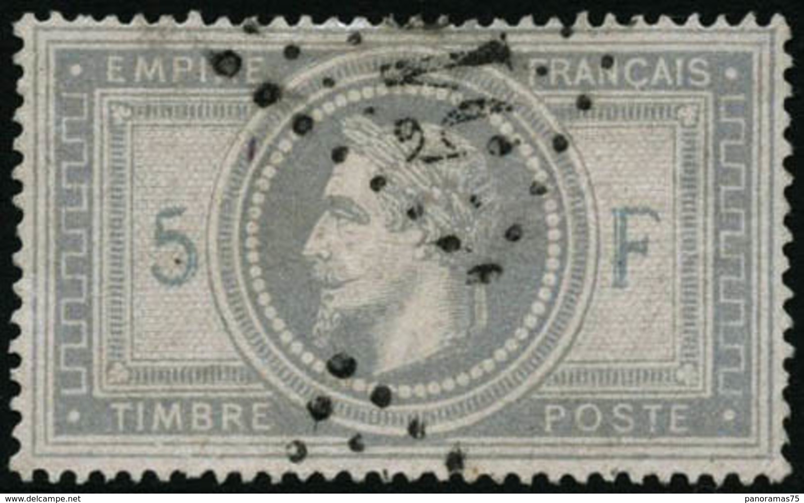 Oblit. N°33 5F Empire, Infime Pelurage Au Verso - B - 1863-1870 Napoléon III Lauré