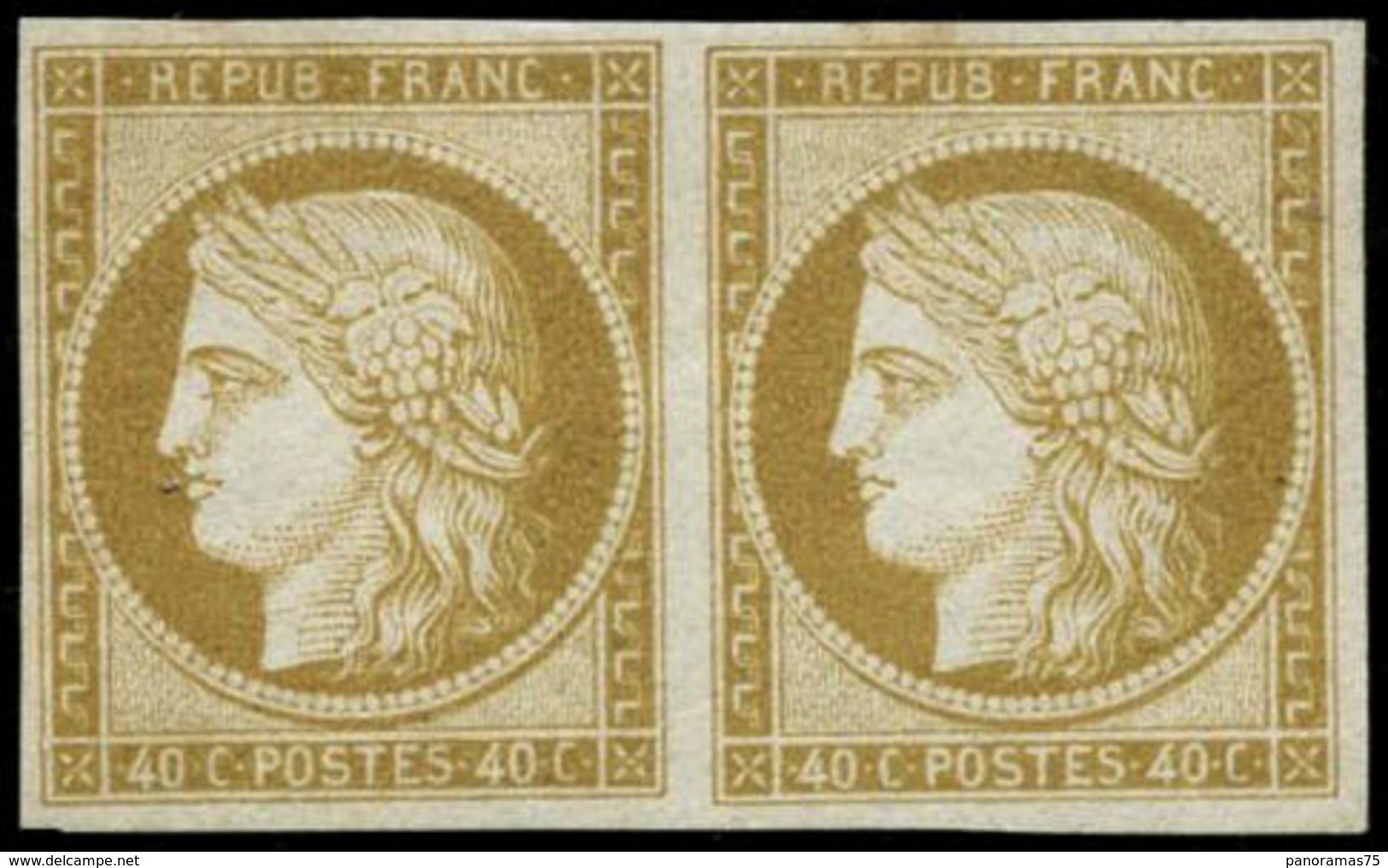 (*) N°38 40c Bistre, Essai En Paire - TB - 1870 Belagerung Von Paris