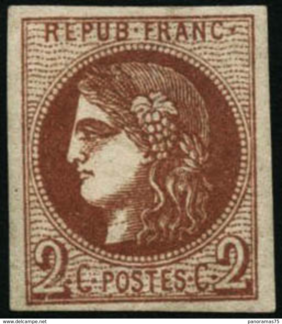 ** N°40B 2c Brun Rouge R2 - TB - 1870 Bordeaux Printing