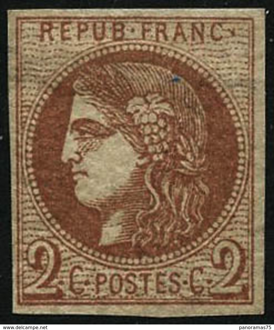 * N°40B 2c Brun Rouge R2 - TB - 1870 Bordeaux Printing