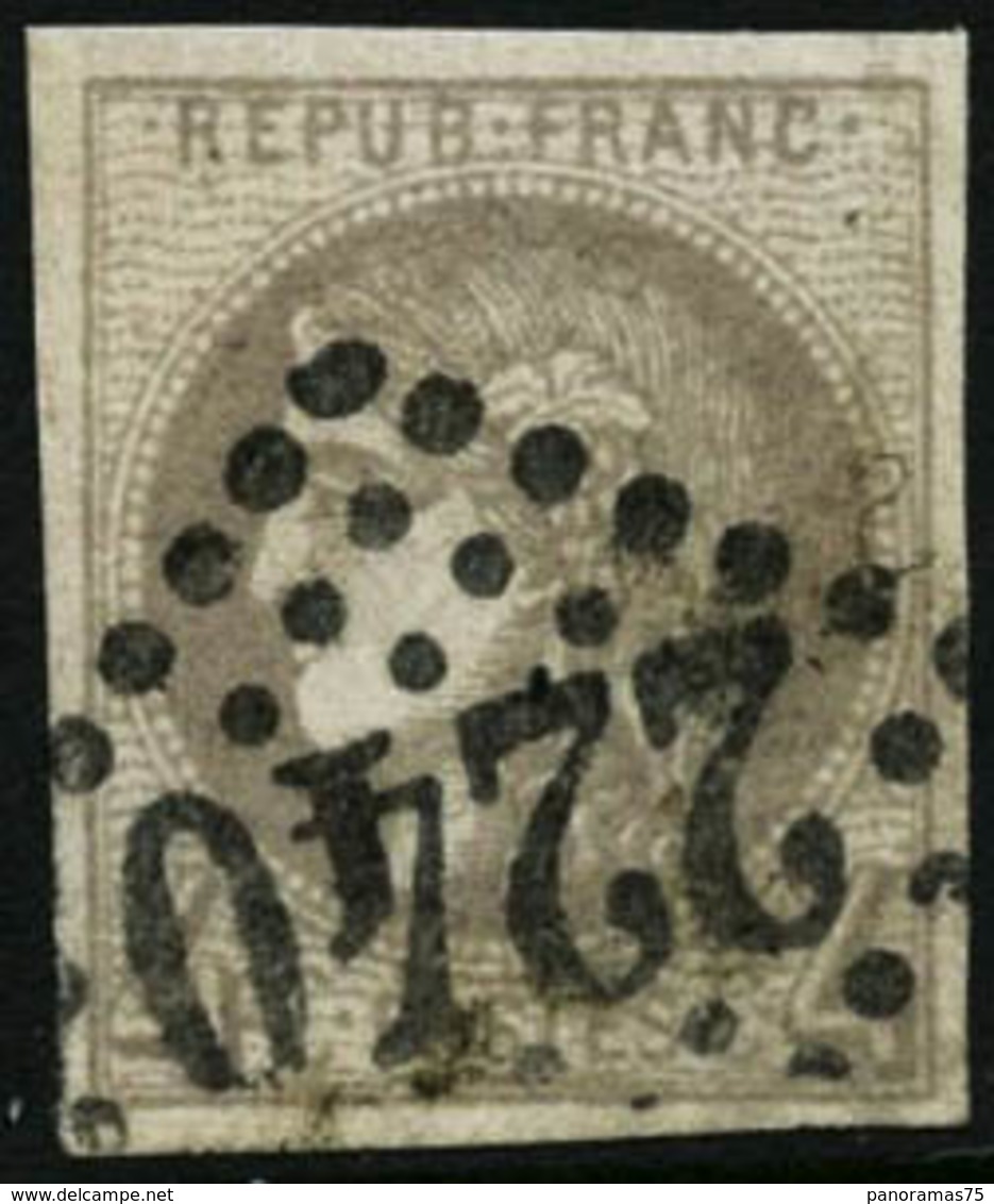 Oblit. N°41B 4c Gris R2 - TB - 1870 Bordeaux Printing