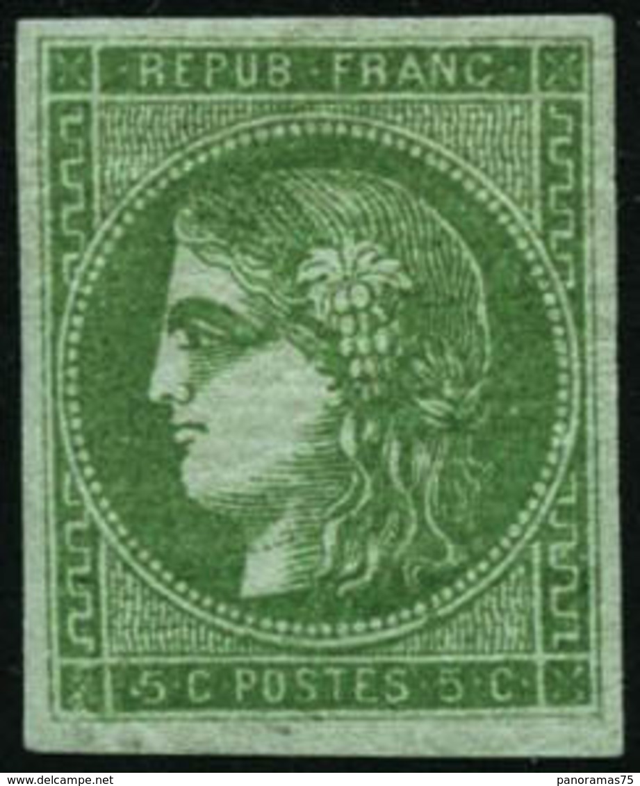 ** N°42B 5c Vert Jaune R2 - TB - 1870 Bordeaux Printing