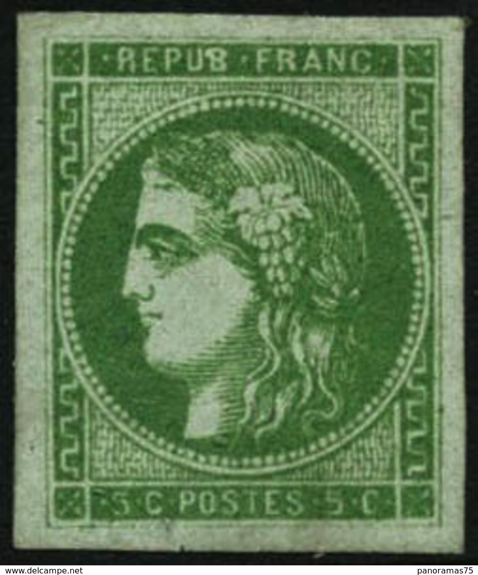 ** N°42B 5c Vert Jaune R2 - TB - 1870 Bordeaux Printing