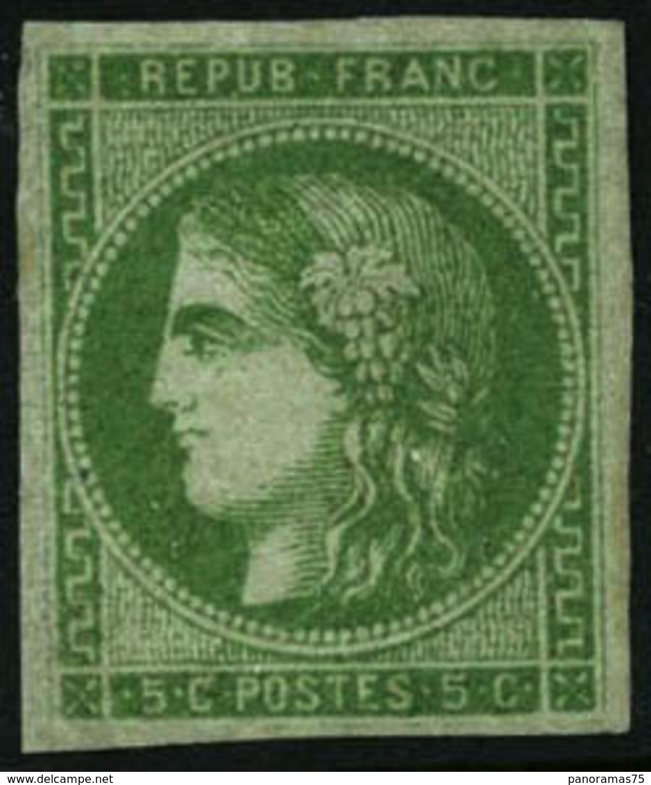 Oblit. N°42B 5c Vert-jaune R2 - TB - 1870 Bordeaux Printing
