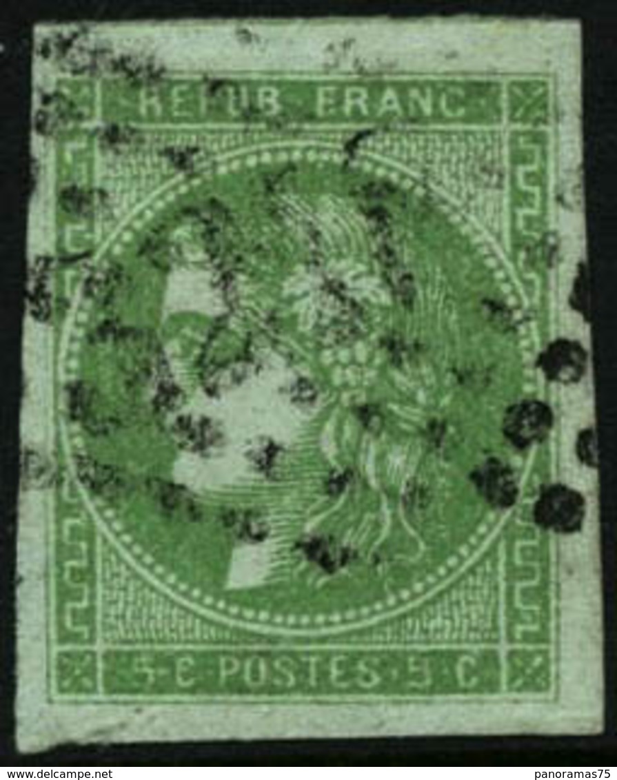 Oblit. N°42Bd 5c Vert Sauge R2 - TB - 1870 Bordeaux Printing