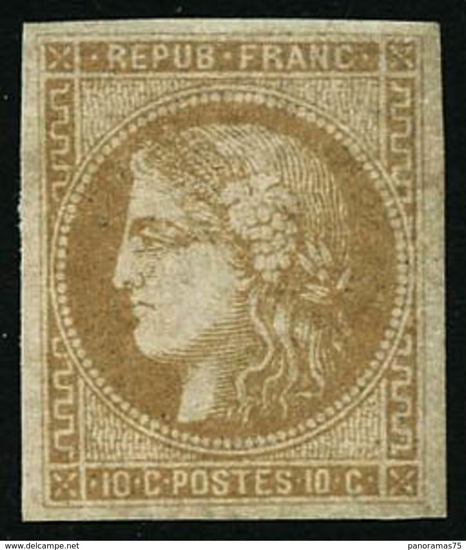 ** N°43A 10c Bistre R1 - TB - 1870 Bordeaux Printing