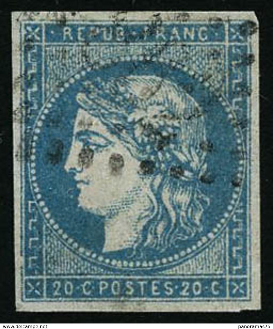 Oblit. N°44A 20c Bleu R1, Type I - TB - 1870 Emisión De Bordeaux