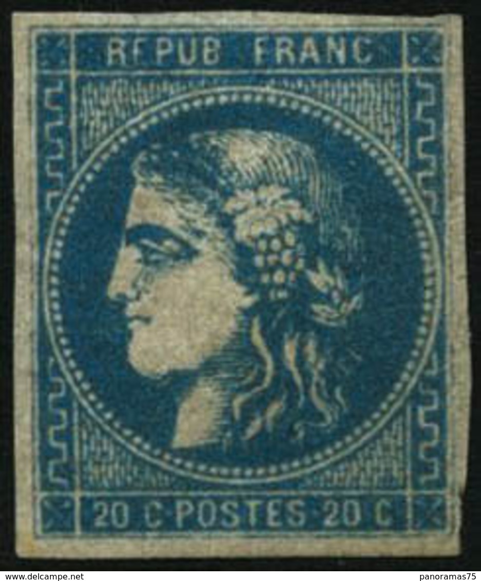 * N°46B 20c Bleu R2, Type III - TB - 1870 Emissione Di Bordeaux