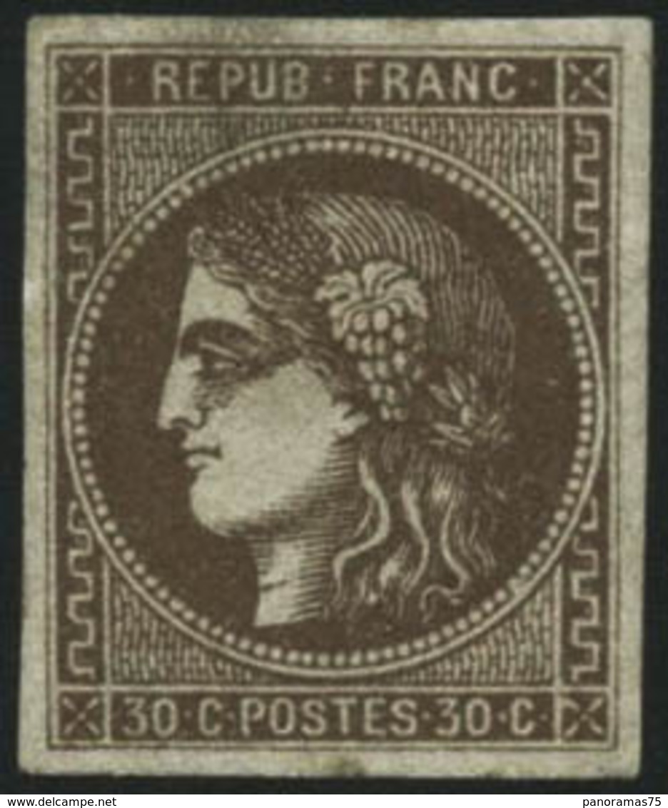 * N°47 30c Brun, Signé Calves - TB - 1870 Bordeaux Printing