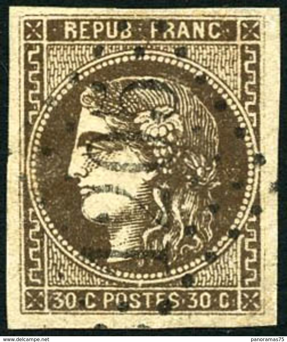 Oblit. N°47 30c Brun - TB - 1870 Bordeaux Printing