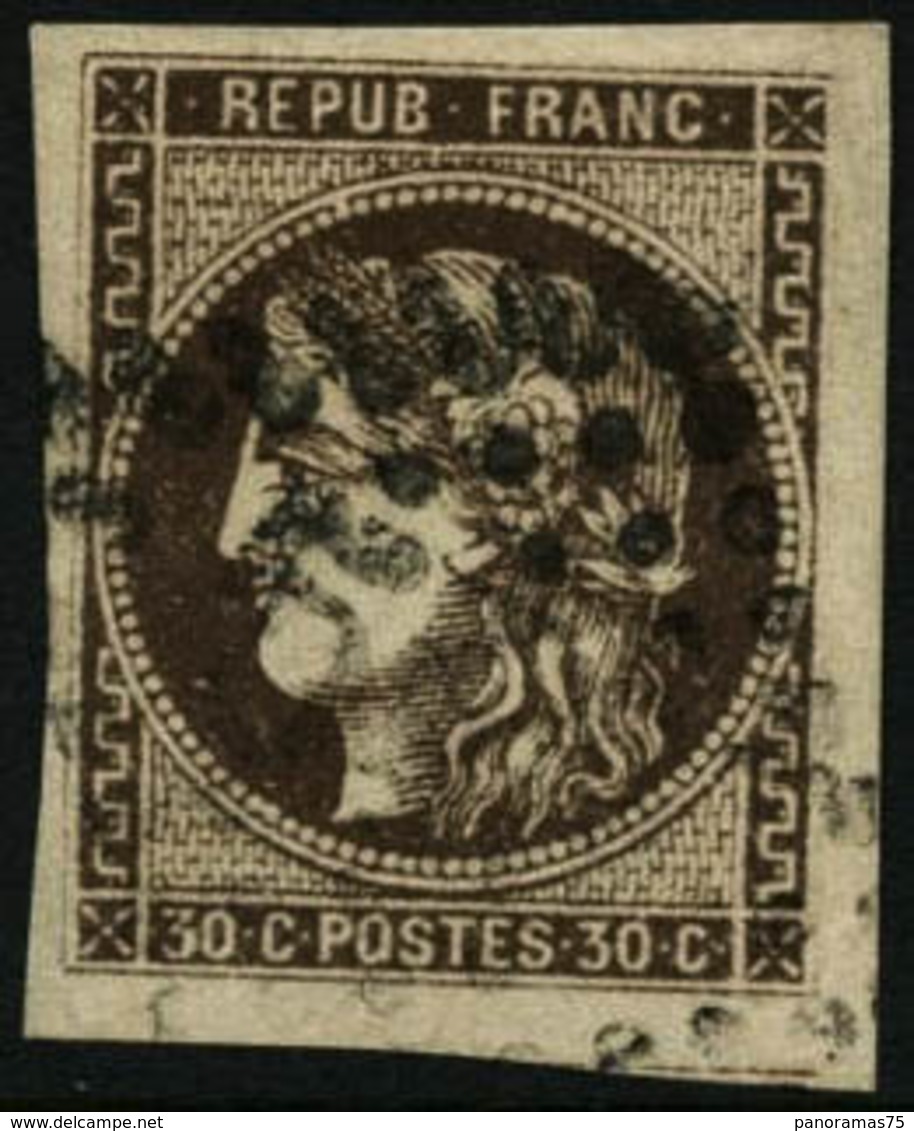 Oblit. N°47 30c Brun - TB - 1870 Bordeaux Printing