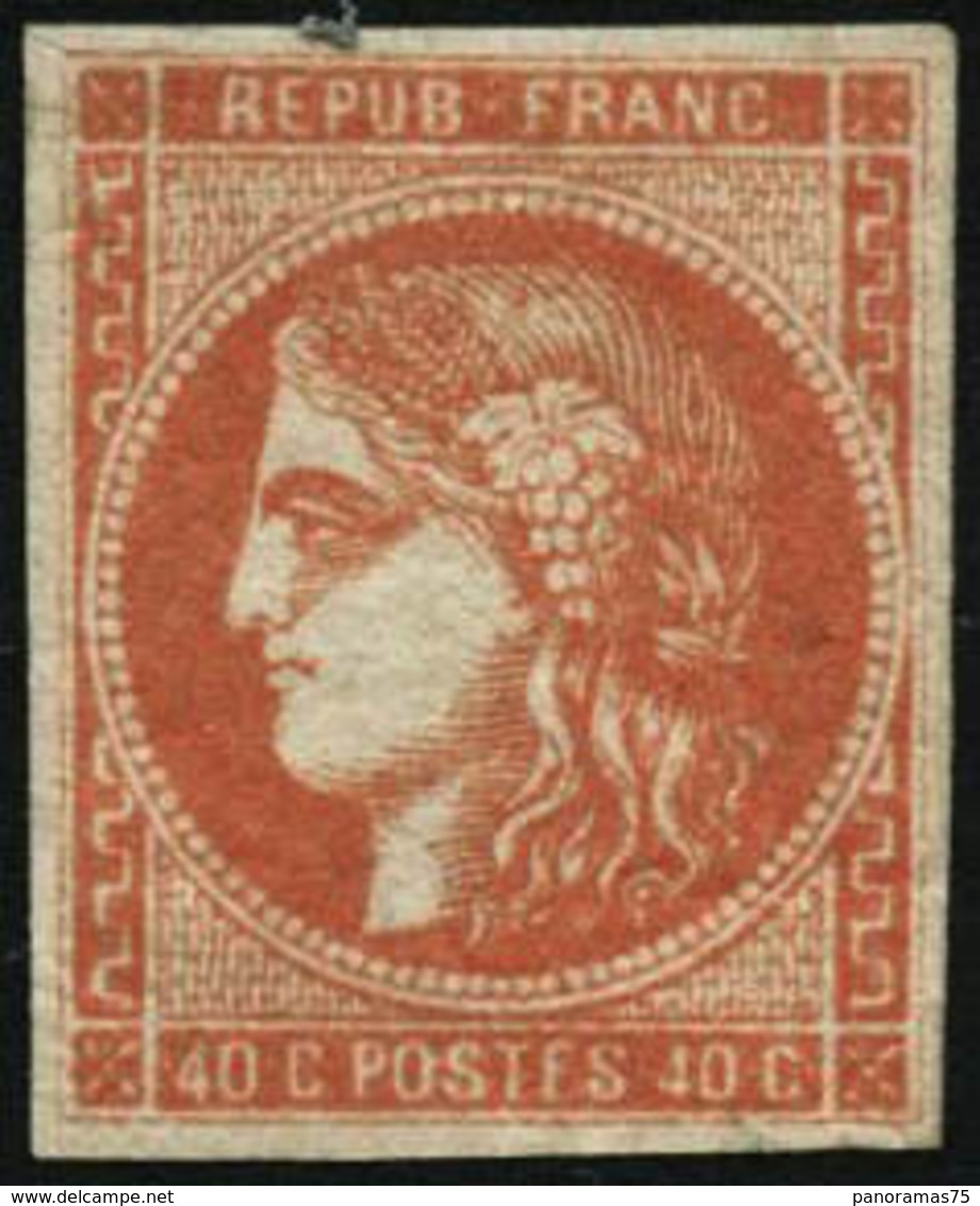 ** N°48 40c Orange, Signé Roumet - B - 1870 Bordeaux Printing
