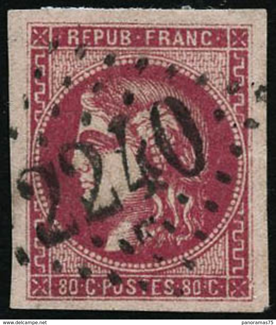 ** N°49 80c Rose, Grandes Marges, Signé Calves  - TB - 1870 Emissione Di Bordeaux