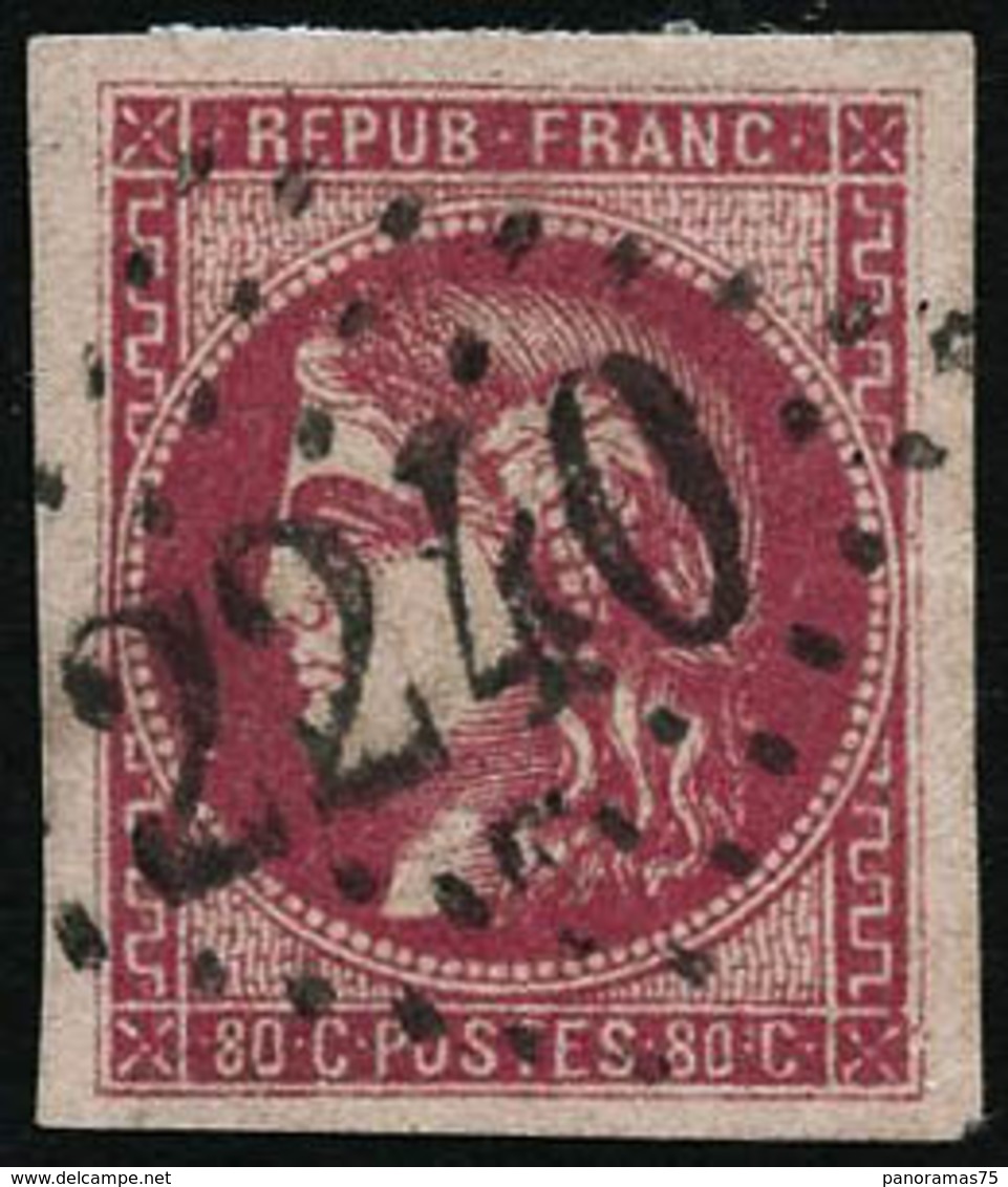 ** N°49 80c Rose, Grandes Marges, Signé Calves  - TB - 1870 Bordeaux Printing