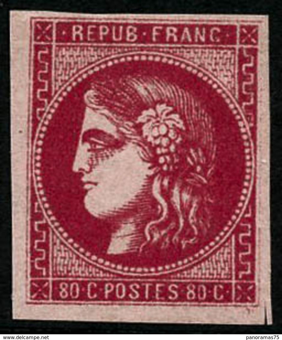 * N°49b 80c Rose Vif, Signé JF Brun - TB - 1870 Ausgabe Bordeaux