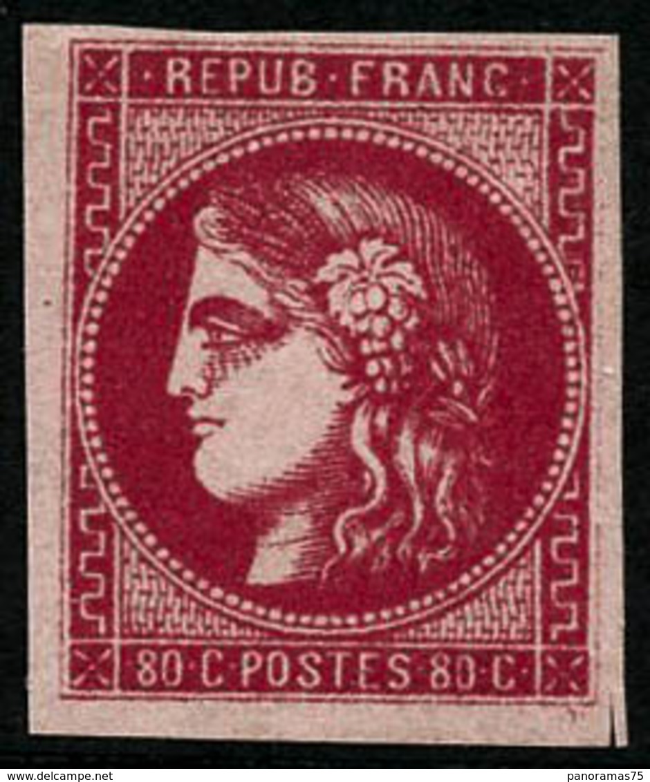 * N°49b 80c Rose Vif, Signé JF Brun - TB - 1870 Bordeaux Printing