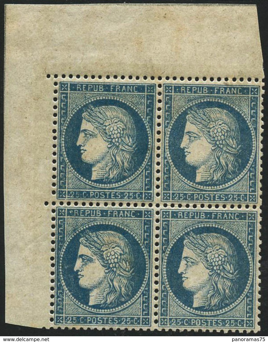 ** N°60A 25c Bleu, Type I Bloc De 4, Pièce De Luxe - TB - 1871-1875 Ceres