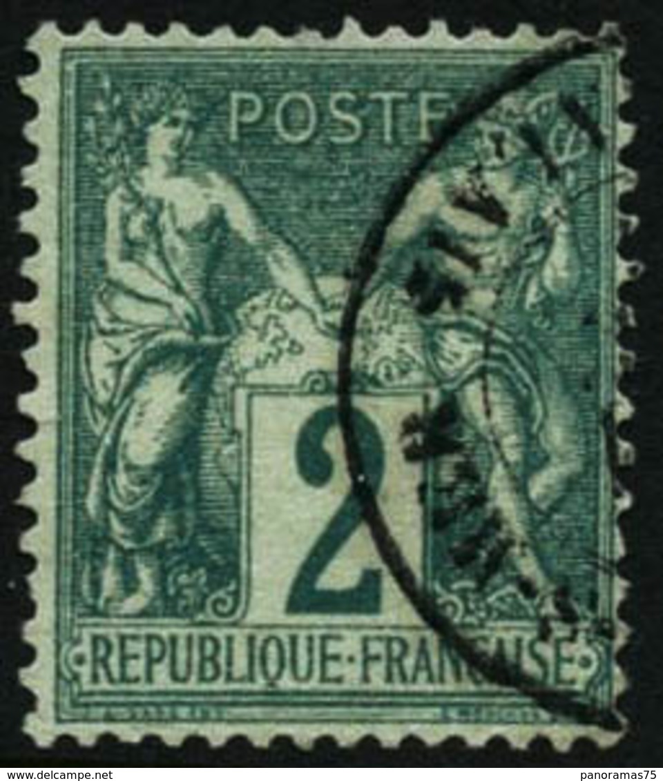 Oblit. N°62 2c Vert - TB - 1876-1878 Sage (Type I)