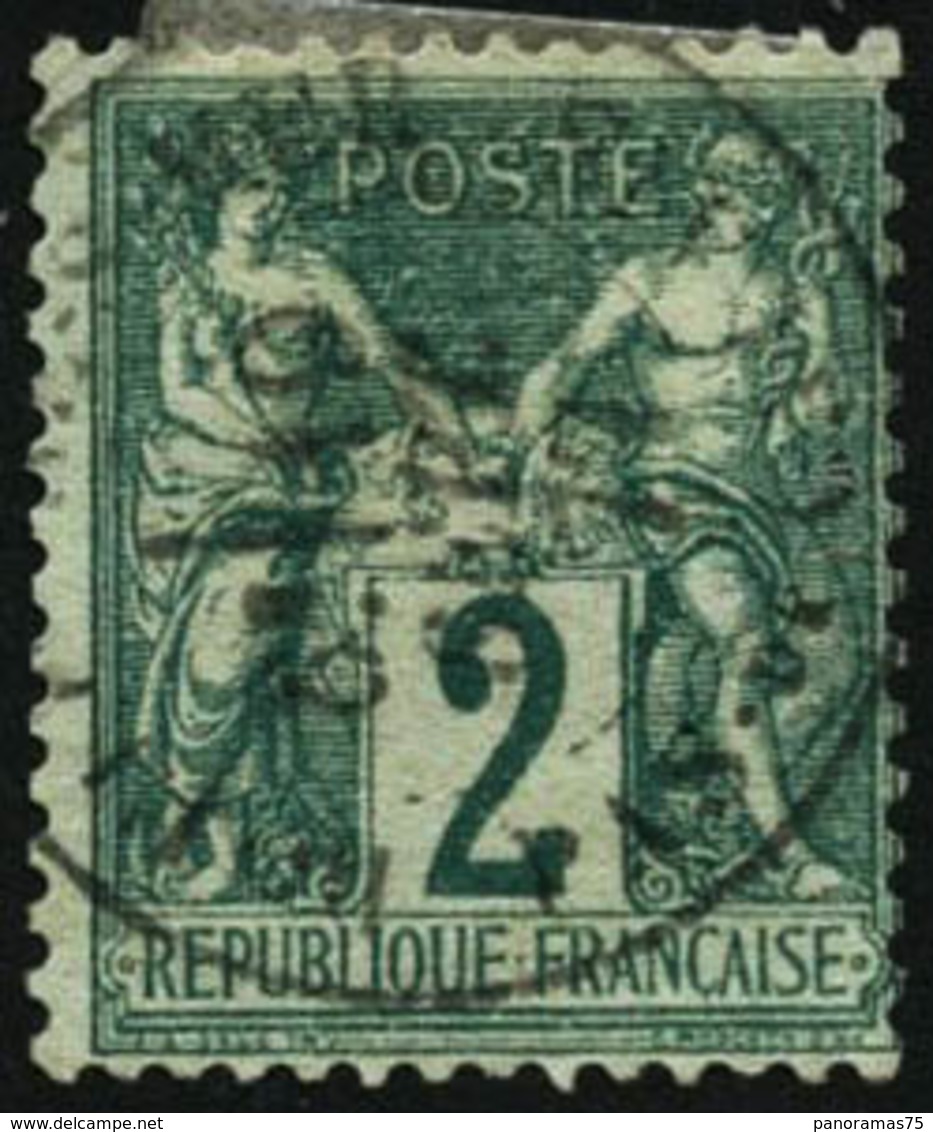 Oblit. N°62 2c Vert - TB - 1876-1878 Sage (Type I)