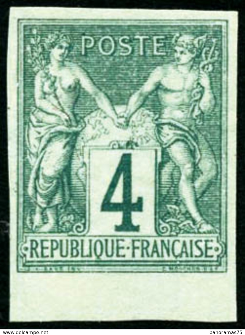 (*) N°63a 4c Vert ND, Toujours Sans Gomme - TB - 1876-1878 Sage (Type I)