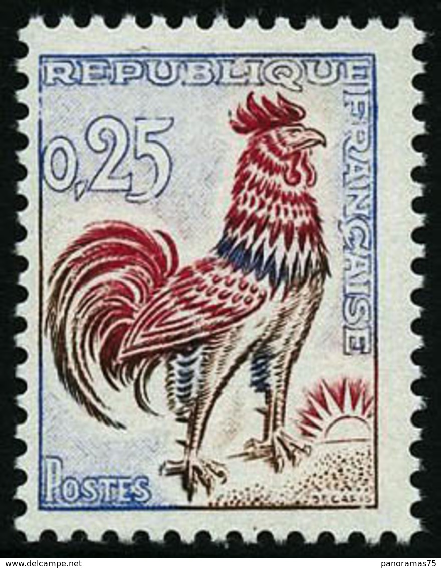 ** N°1331d 25c Coq Fluo, Signé Maury - TB - Other & Unclassified