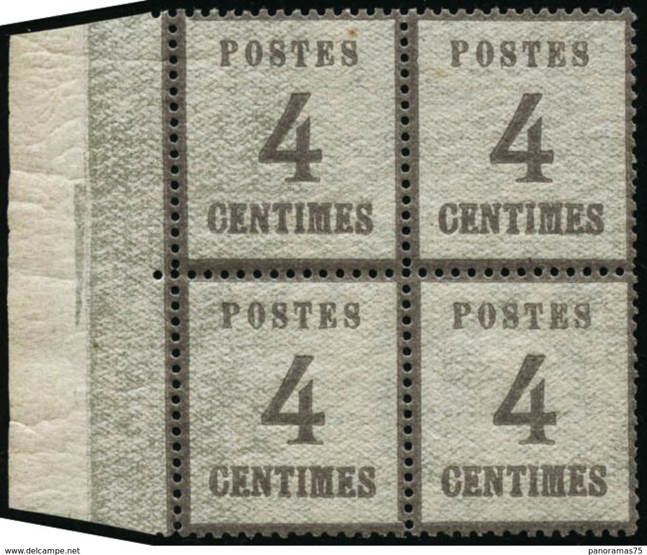 ** N°3 4c Gris-lilas, Bloc De 4 - TB - Other & Unclassified