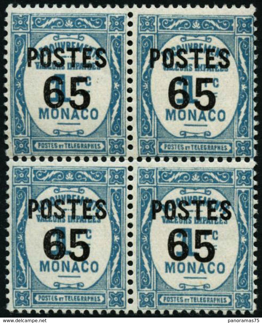 ** N°148a 65c Sur 1F Bleu-clair, Bloc De 4 Dont La Variété Gros Chiffre 6 - TB - Other & Unclassified