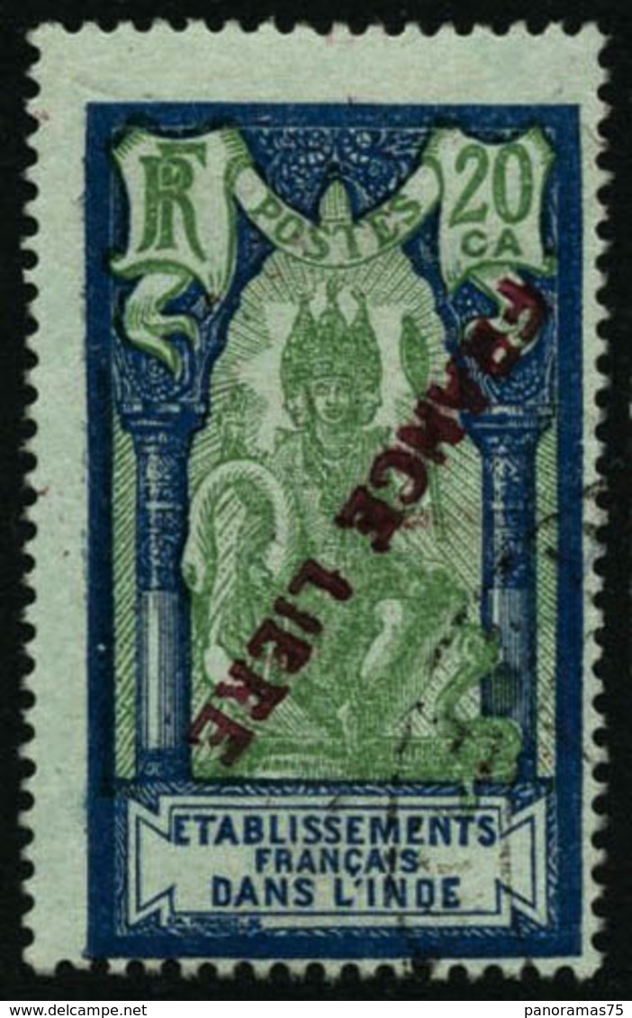 Oblit. N°140a 20ca Bleu Et Vert/azuré Surcharge Renversé - TB - Other & Unclassified