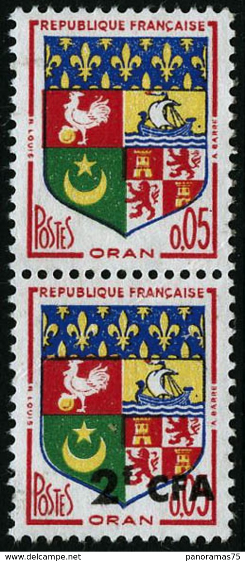 ** N°343 2F Sur 5c Oran Tenant A Non Surchargé, Variété Rare Du A Un Décalage Vertical De La Surcharge - TB - Other & Unclassified