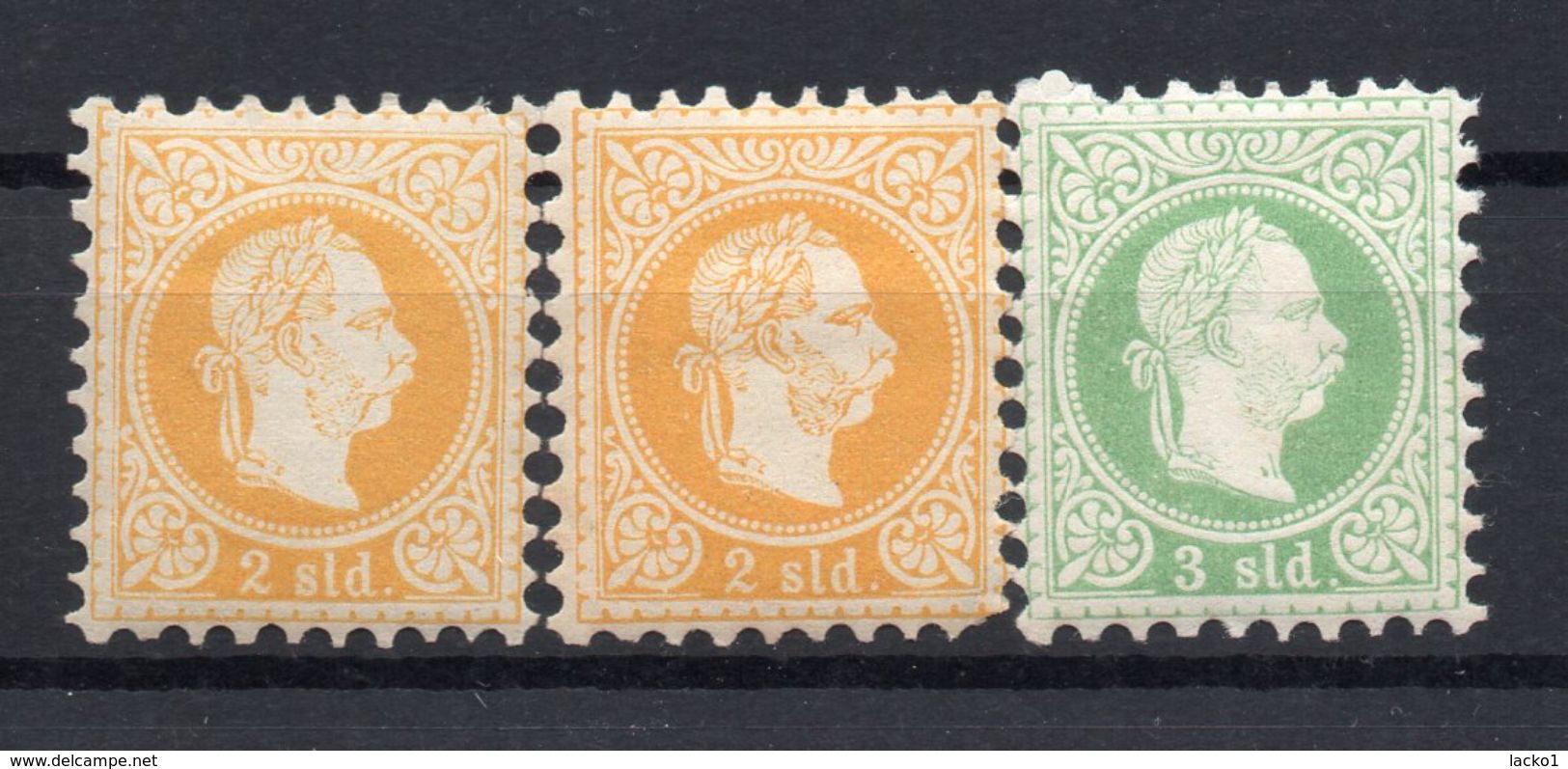 AUSTRIA  1867 , MH , Perforation 9 1/2  , - Unused Stamps