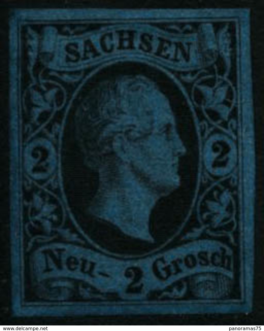 * N°4 2u Bleu-foncé - TB - Sachsen