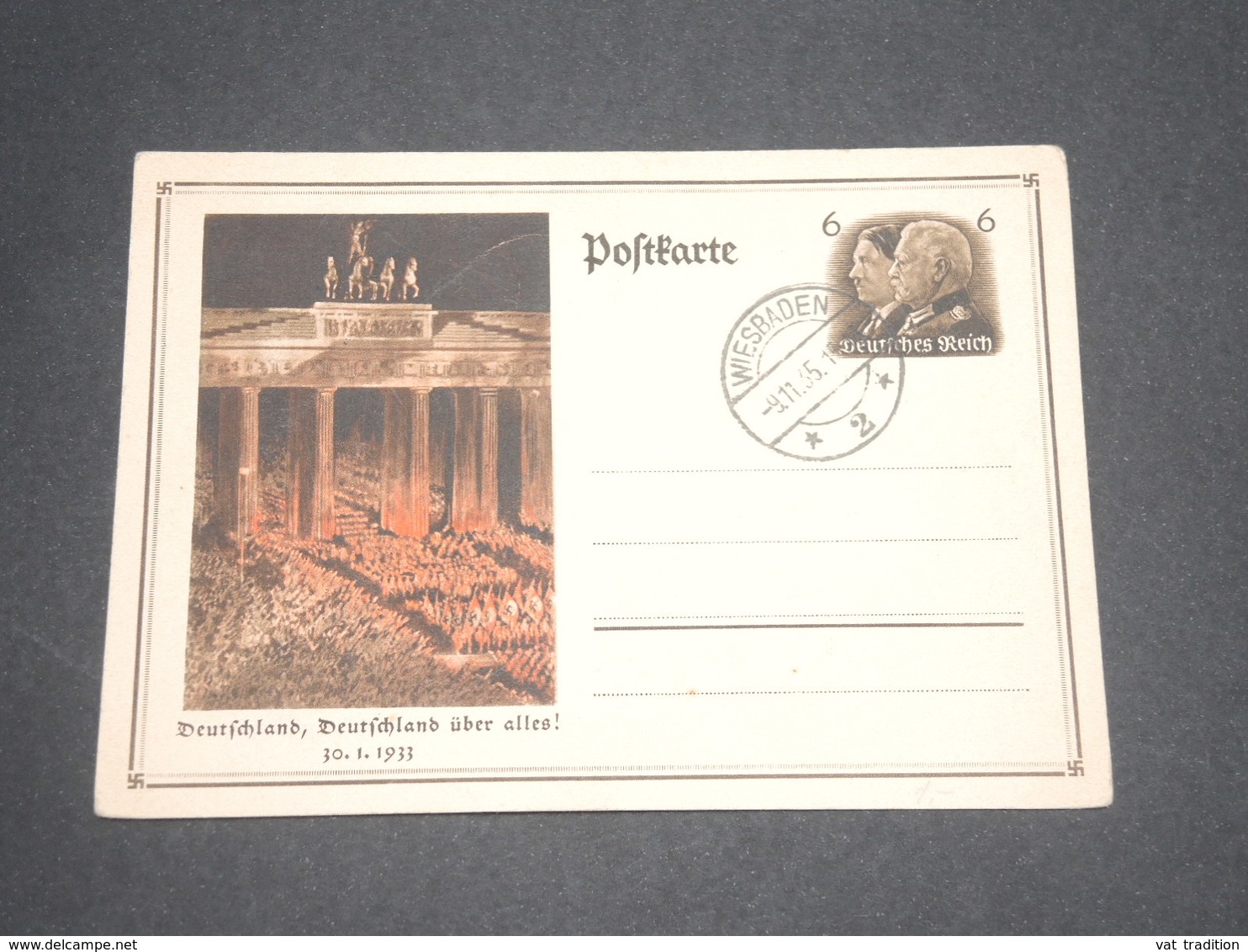 ALLEMAGNE - Entier Postal Patriotique De Wiesbaden En 1935 - L 12767 - Autres & Non Classés