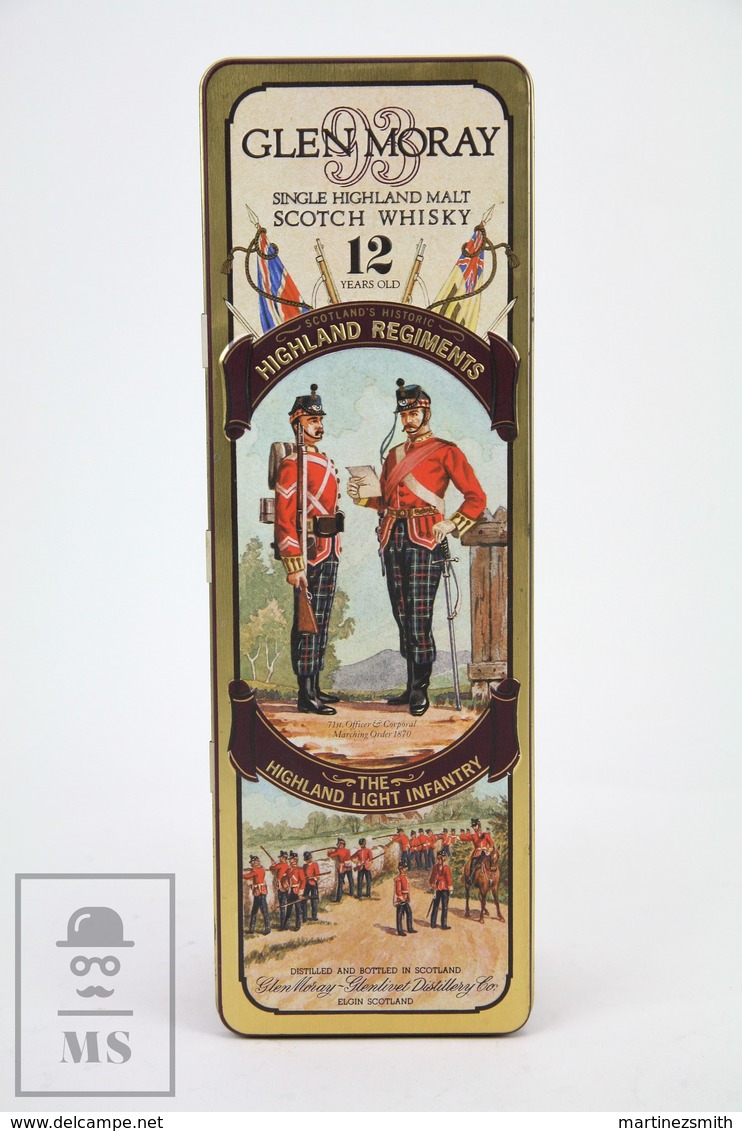 Empty Glen Moray Highland Light Infantry Malt Scotch Whisky Tin Presentation Box - Otros & Sin Clasificación