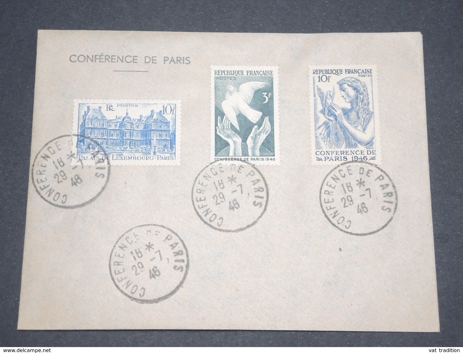 FRANCE - Oblitération Et Enveloppe De La Conférence De La Paix En 1946 - L 12772 - 1921-1960: Modern Period