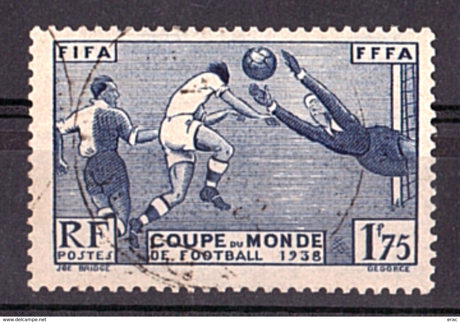 Coupe Du Monde De Football 1938 - France N° 396 Oblitération Légère - 1938 – France