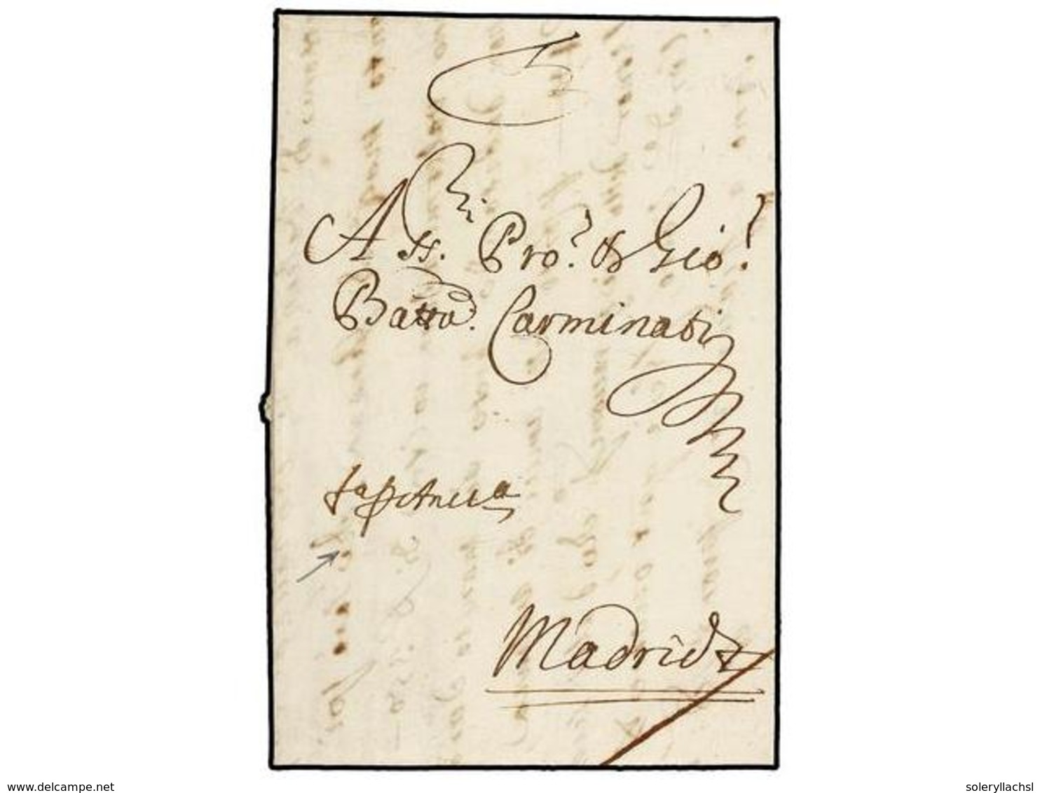 32 BELGICA. 1669 (22 Oct.). AMBERES A MADRID. Carta Completa. Manuscrito 'FapAnvs' (FRANCA PER ANVERS). MUY RARA. - Andere & Zonder Classificatie