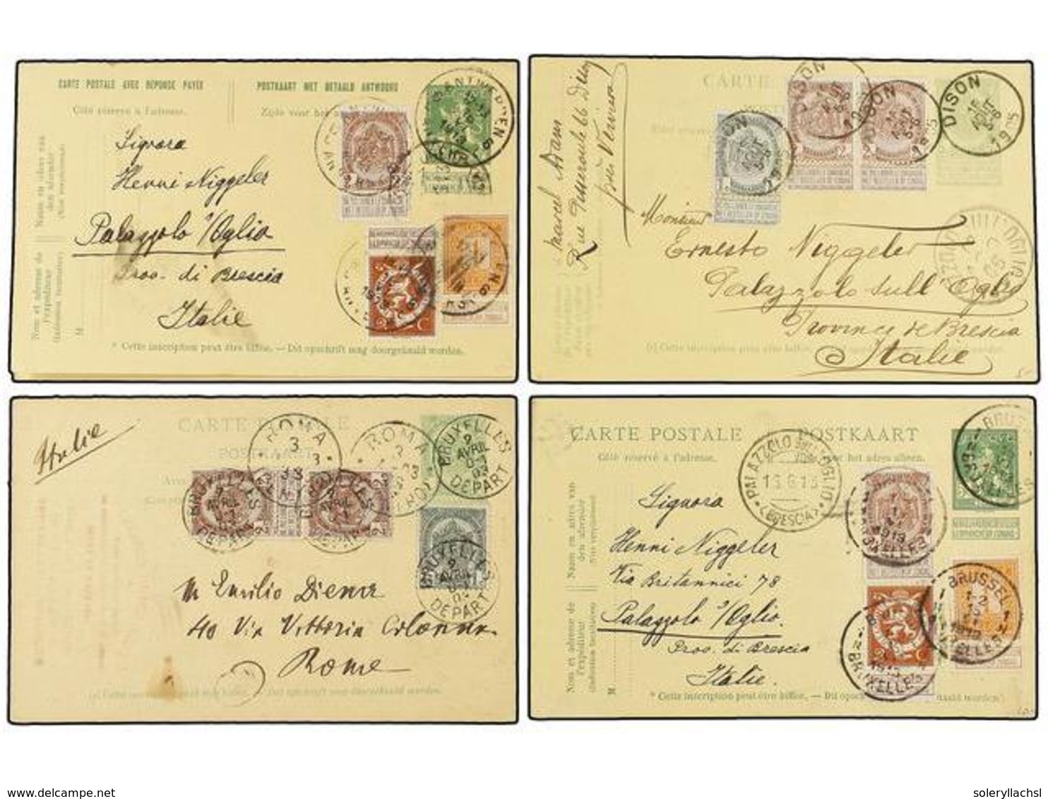 157 BELGICA. 1882-1905. FOURTEEN Covers And Cards To ITALY With Diverse Frankings. - Other & Unclassified