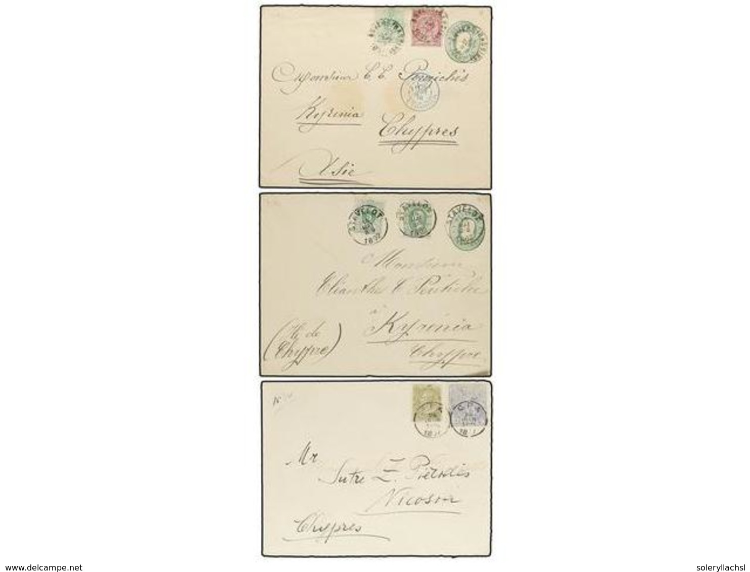 170 BELGICA. 1891-97. THREE Covers To CYPRUS With Diverse Frankings. - Autres & Non Classés