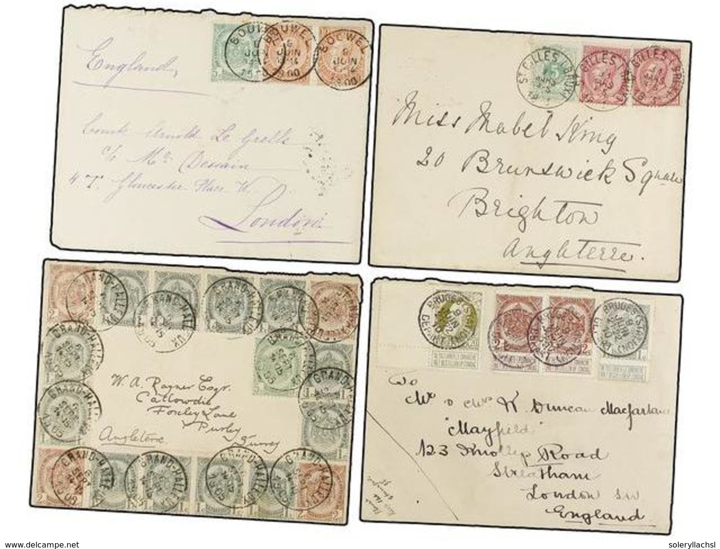 172 BELGICA. 1891-1905. TEN Covers To GREAT BRITAIN With Diverse Frankings. - Andere & Zonder Classificatie