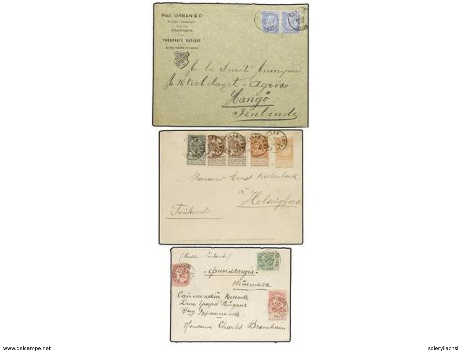 195 BELGICA. 1893-1903. THREE Covers To FINLAND Diverse Frankings. - Autres & Non Classés