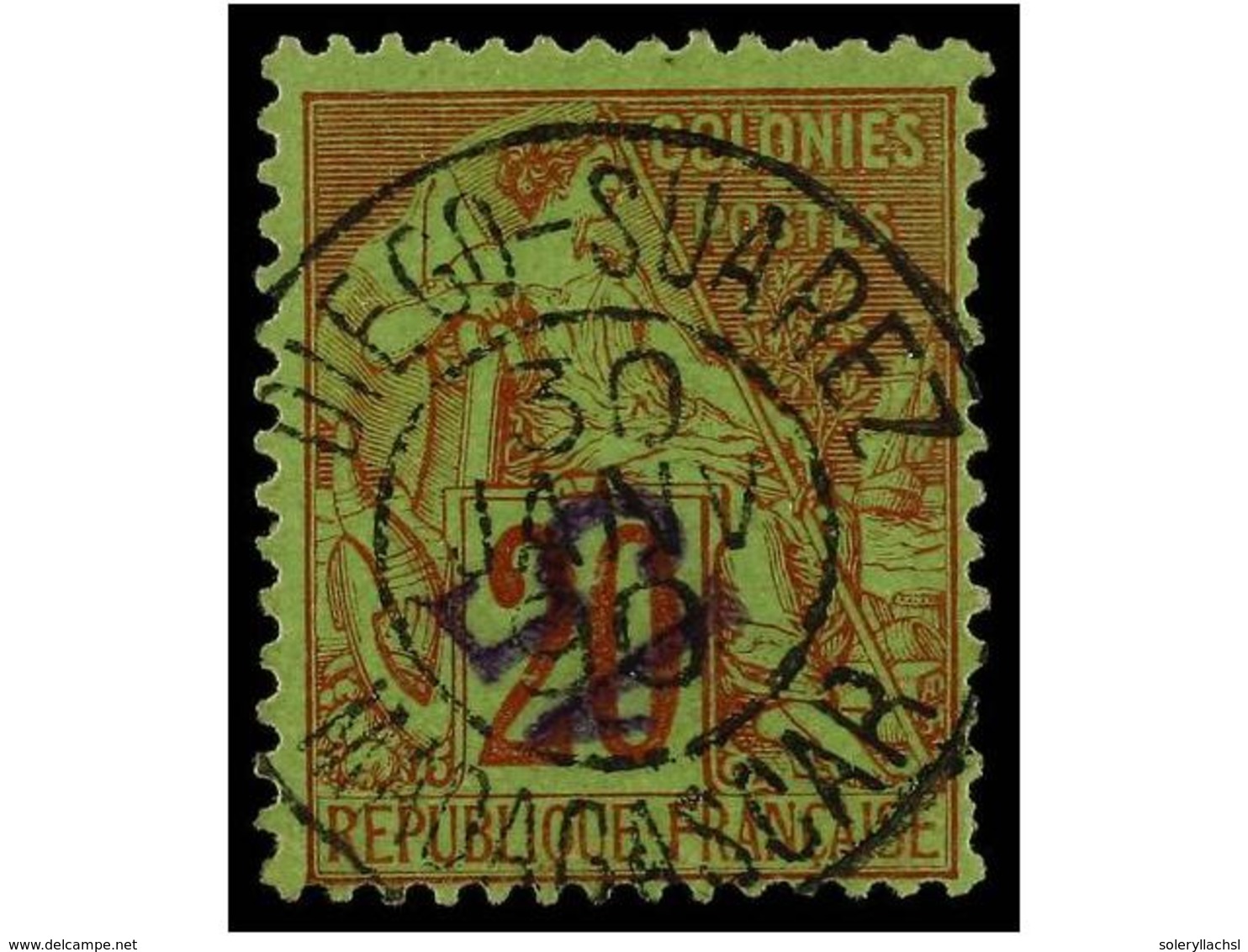 577 ° DIEGO-SUAREZ. Yv.4a. <B>15 On 20 Cts.</B> Overp. <B>INVERTED. DIEGO SUAREZ/MADAGASCAR</B> Cds. VERY FINE. Yvert.36 - Andere & Zonder Classificatie