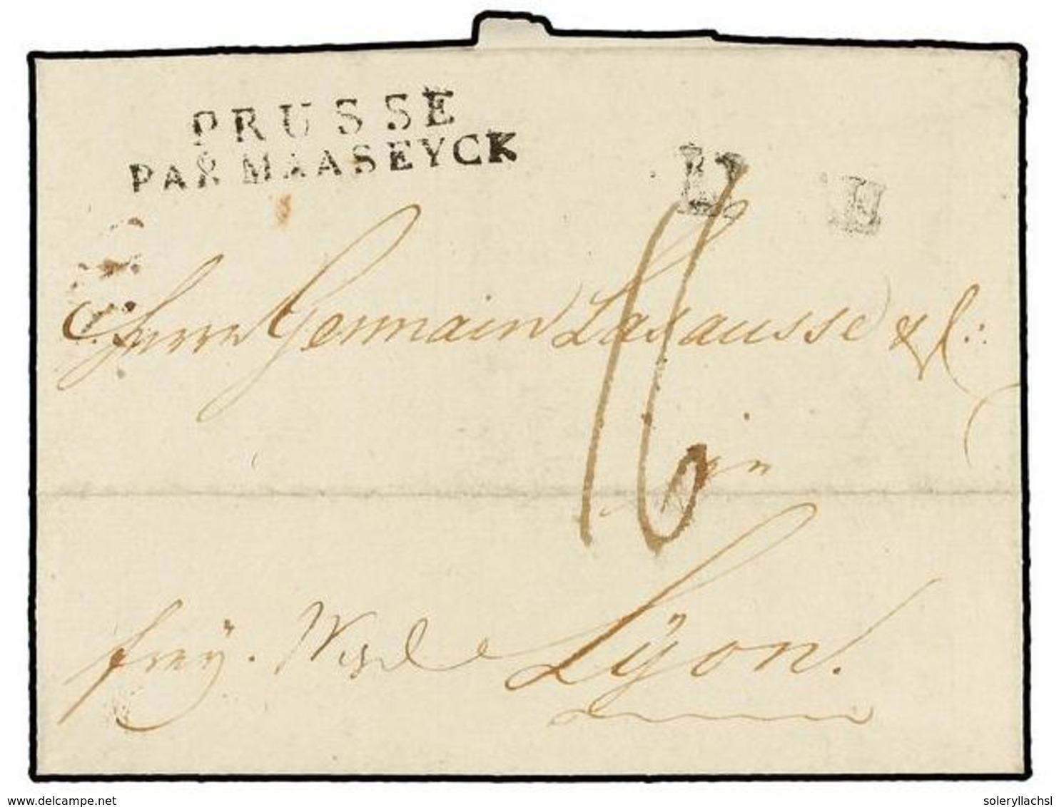 653 ALEMANIA ANTIGUOS ESTADOS: PRUSIA. 1805. LIEBAU To FRANCE. <B>PRUSSE/PAR MAASYCK</B> Entry Mark (Van Der Linden 2351 - Sonstige & Ohne Zuordnung