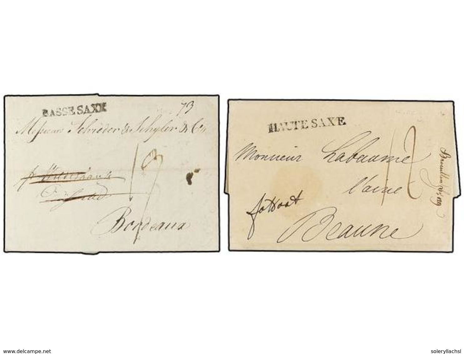 657 ALEMANIA ANTIGUOS ESTADOS: SAJONIA. 1804. Two Covers From LEIPZIG And BRAUNSCHWEIG To FRANCE With <B>BASSE SAXE</B>  - Sonstige & Ohne Zuordnung